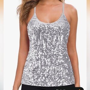 Silver Sequin Women's Top